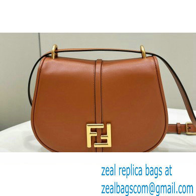 Fendi C Com Medium bag in smooth and full-grain leather Brown 2023 - Click Image to Close